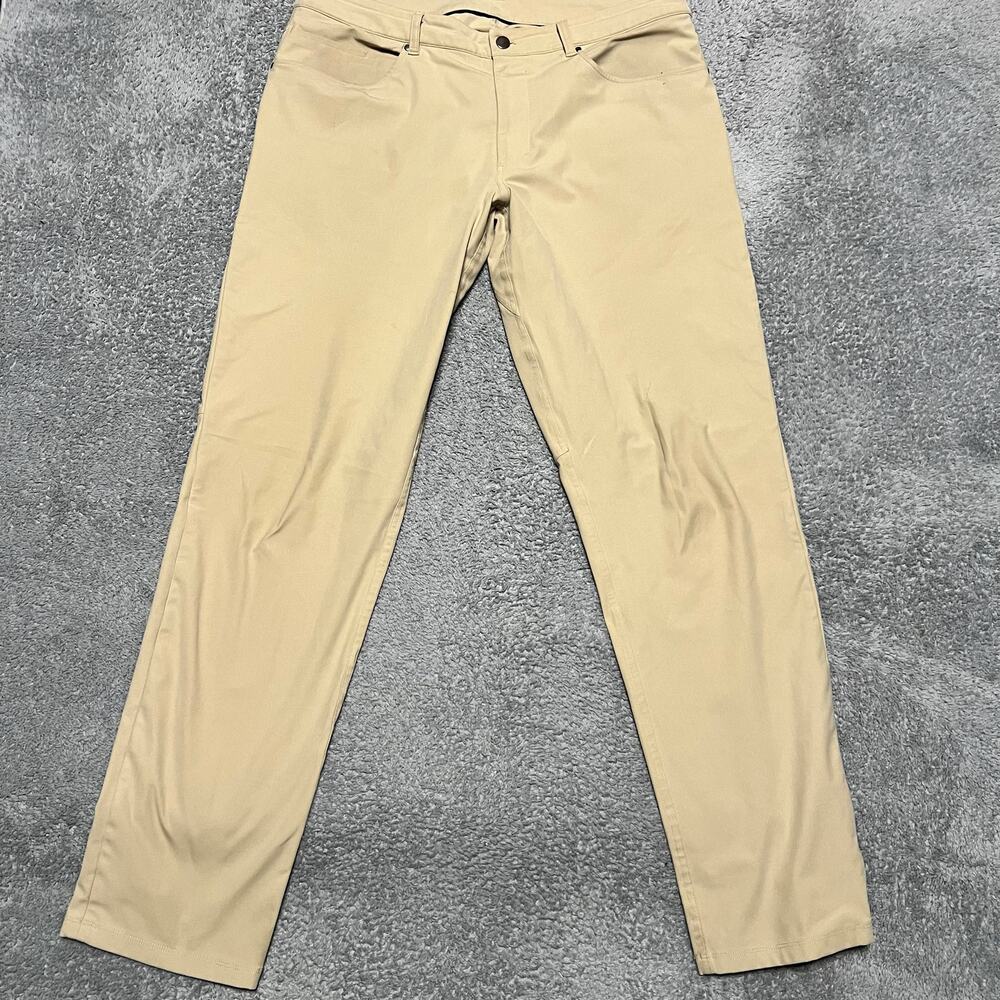 Lululemon ABC Commission Slim Fit Pant Mens 36 x33 Beige Warpstreme Chino